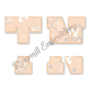Raggy Applique Split TN Tennessee Machine Embroidery Design