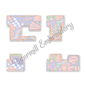 Raggy Applique Split Florida FL Machine Embroidery Design