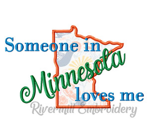 Someone in Minnesota Loves Me Applique Machine Embroidery Design