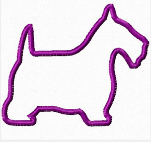 Scottie Dog Applique Embroidery Design