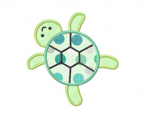 Sea Turtle Applique Machine Embroidery Design