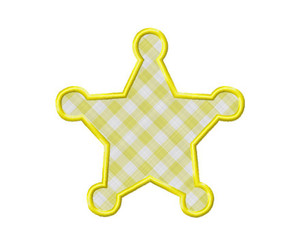 Sheriff Badge Applique Machine Embroidery Design