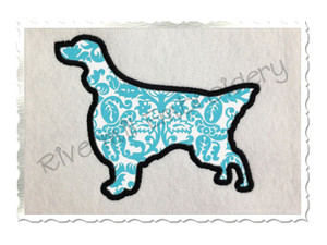 Applique English Setter Dog Silhouette Machine Embroidery Design