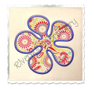 Applique Funky Flower Machine Embroidery Design