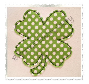 Four Leaf Clover Raggy Applique Machine Embroidery Design