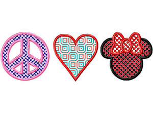 Peace Love And Minnie Applique Machine Embroidery Design