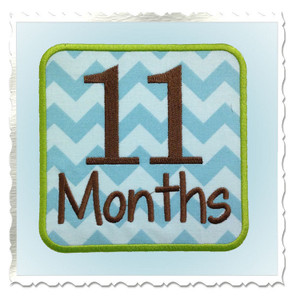 Square Monthly Onesie Applique Machine Embroidery Designs