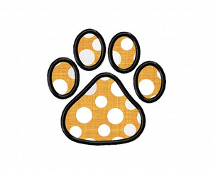 Applique Paw Print Machine Embroidery Design