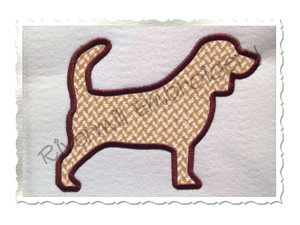 Applique Beagle Dog Silhouette Machine Embroidery Design