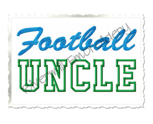 Football Uncle Applique Machine Embroidery Design