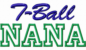 T-Ball Nana Applique Machine Embroidery Design
