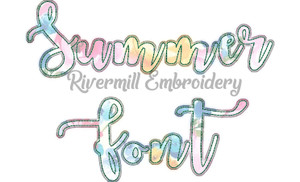 Summer Script Raggy Applique Machine Embroidery Alphabet