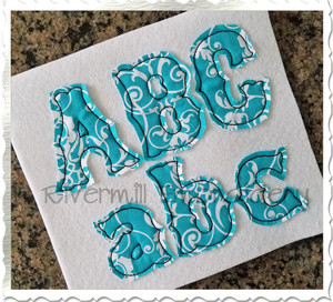 Tuscan Raggy Applique Machine Embroidery Alphabet