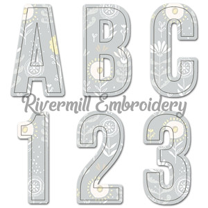 Large Walter Raggy Applique Machine Embroidery Alphabet