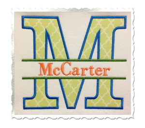 Split Applique Machine Embroidery Alphabet