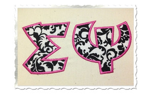 Greek Team Spirit Applique Machine Embroidery Alphabet