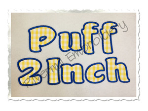 Small 2 Inch Puff Applique Machine Embroidery Alphabet