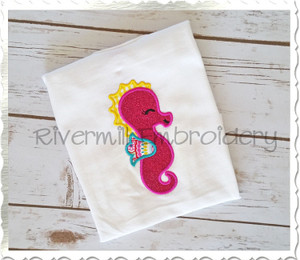 Applique Seahorse Machine Embroidery Design