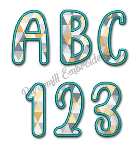 Bubbles Applique Machine Embroidery Alphabet