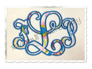Intertwined Monogram Applique Machine Embroidery Alphabet Font