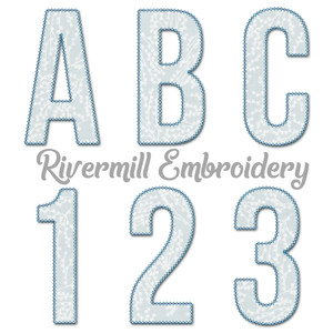 Large Walter Diamond Applique Machine Embroidery Alphabet
