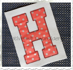 Large Varsity Diamond Applique Machine Embroidery Alphabet
