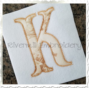 Zig Zag Fish Tail Applique Machine Embroidery Alphabet