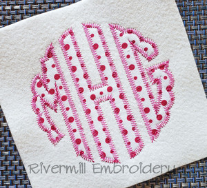Scalloped Circle Zig Zag Applique Machine Embroidery Alphabet