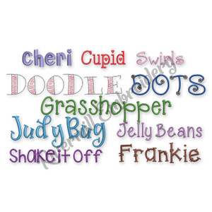 Kids Font Pack #2 - 10 Machine Embroidery Fonts