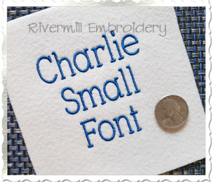 Small Charlie Machine Embroidery Font Alphabet