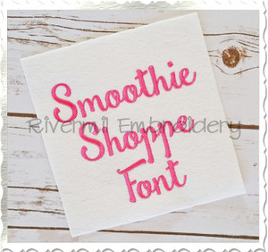 Smoothie Shoppe Machine Embroidery Font Alphabet