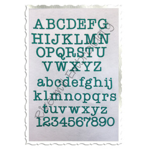 Typewriter Machine Embroidery Font Alphabet