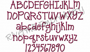 1 Inch Size Only - Grasshopper Machine Embroidery Font