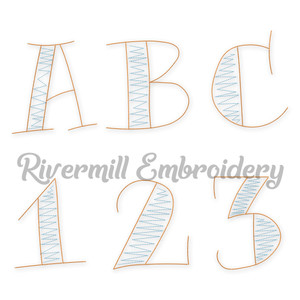 Large Doodle Sketch Machine Embroidery Alphabet