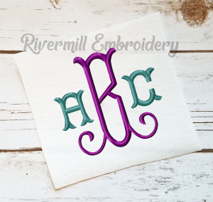 Large Tuscan Monogram Machine Embroidery Font Alphabet