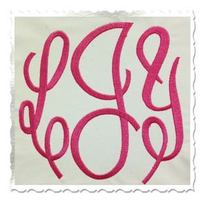 Large Classic 3 Letter Monogram Machine Embroidery Font