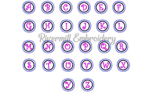Mini Scalloped Circle Monogram Machine Embroidery Font Alphabet