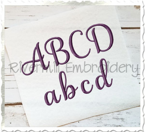 1 1/2" Size ONLY - Samantha Script Basic Machine Embroidery Font Alphabet