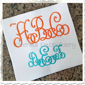Intertwined Monogram Machine Embroidery Font Alphabet