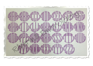 1 1/2" Size ONLY - Seal 3 Letter Monogram Machine Embroidery Font