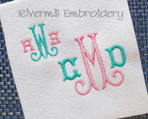 Tuscan Monogram Machine Embroidery Font Alphabet