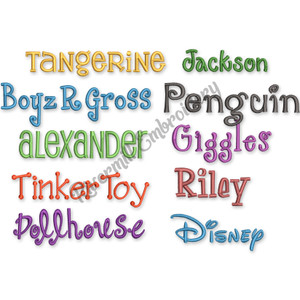 Kids Font Pack #1 - 10 Machine Embroidery Fonts