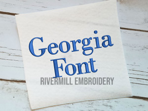 Georgia Machine Embroidery Font Alphabet