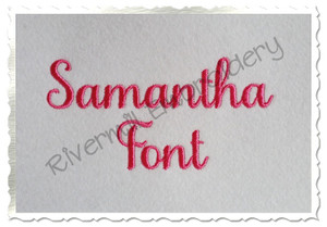 Samantha Script Basic Machine Embroidery Font Alphabet
