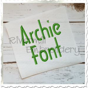 Archie Machine Embroidery Font Alphabet