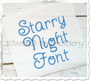 Starry Night Machine Embroidery Font Alphabet
