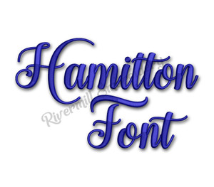 Hamilton Script Font Machine Embroidery Font Alphabet
