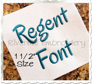 1 1/2" Inch Size ONLY Regent Machine Embroidery Font
