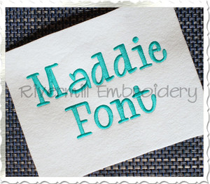 1 1/2" Inch Size ONLY Maddie Machine Embroidery Font