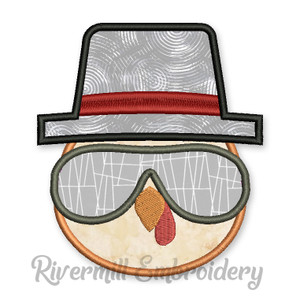 Cool Turkey With Sunglasses Thanksgiving Applique Machine Embroidery Design